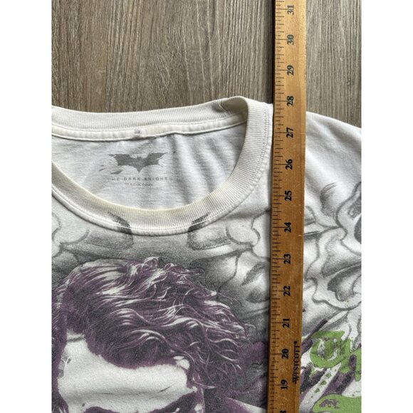 Vintage Y2K The Joker Batman Dark Knight Heath Ledger AOP White Shirt XL - Picture 13 of 13